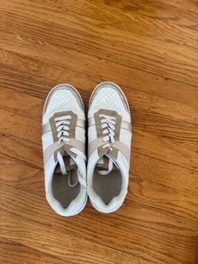 Reiss Gold, White, and Rose Sneakers